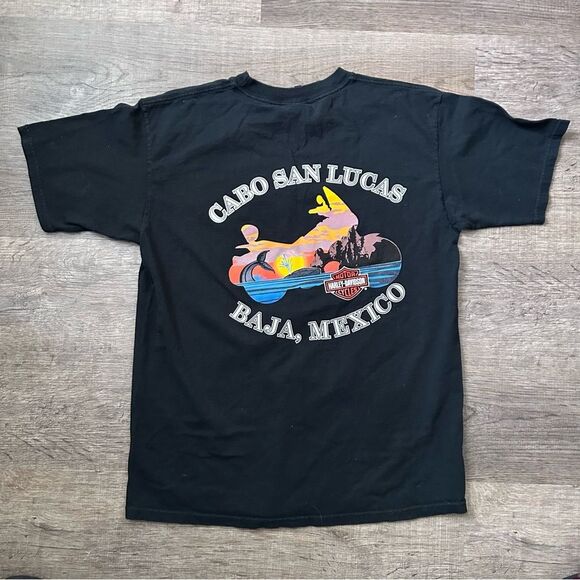 Vintage HARLEY-DAVIDSON Cabo San Lucas Baja, Mexico Graphic T-Shirt - Large - Picture 5 of 6
